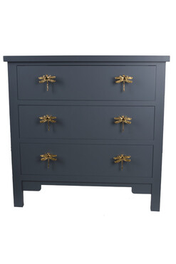 Dragonfly, komoda z trzema szufladami, szara, wym.78x30x78cm