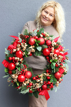 Alice Wonderland, świąteczny wianek dekoracyjny, śr.57cm