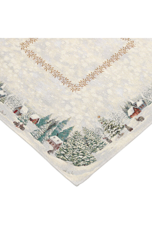 Szaraczki, świąteczny obrus gobelinowy