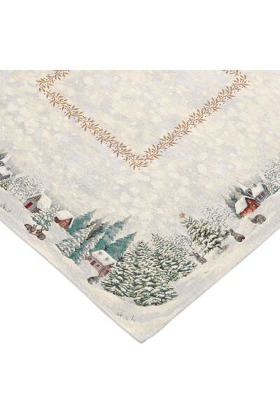 Szaraczki, świąteczny obrus gobelinowy