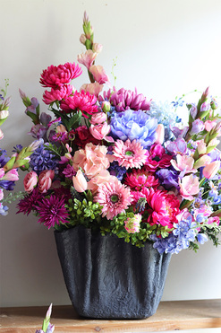 Fioletowe Wspomnienia 2, nowoczesna kompozycja nagrobna, wym.58x70x100cm