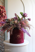 Wiśniowa Medina Big, welurowy flowerbox jesienny