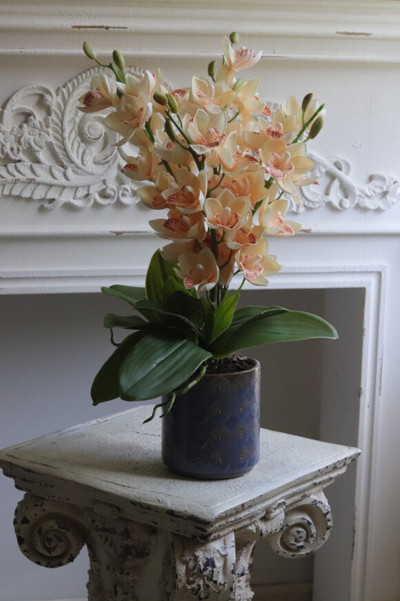 Morelle Cymbydium, sztuczny storczyk w doniczce