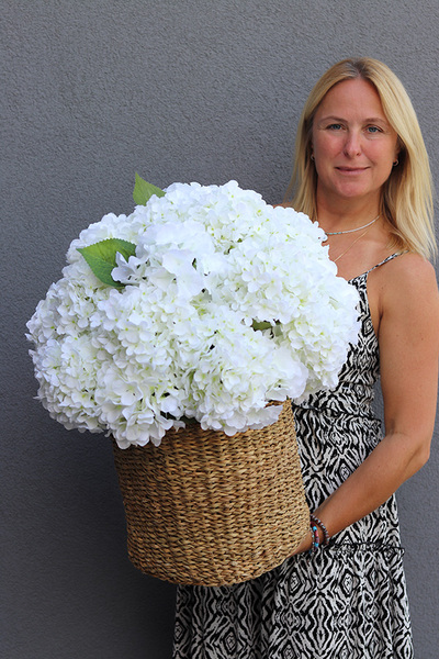 Hydrangea Bali, bogaty kosz z hortensjami
