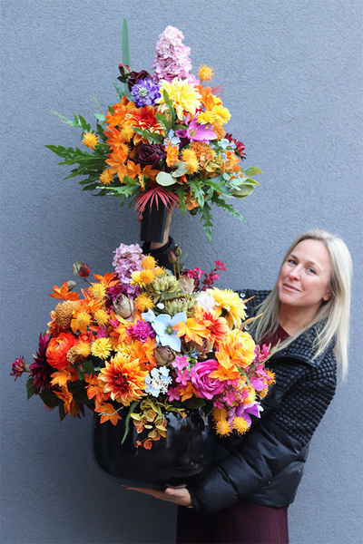 Janina Jesienna, bukiet nagrobny we wkładzie do flakonu