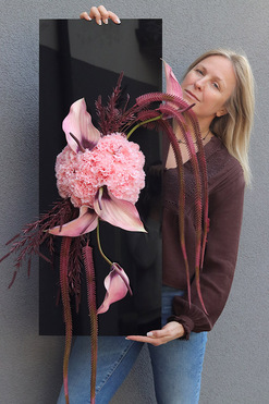 New Design Porto, dekoracja nagrobna na czarnej podstawie, wym.90x35cm