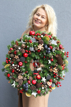 wianek świąteczny Nutcracker, śr.46cm