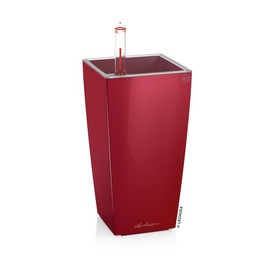Cubi Mini, elegancka donica z nawadnianiem, czerwona, wys.18.5cm