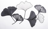 OD RĘKI Ginko Flora, decor ścienny z miłorzębem, wym.50x88x2cm 
