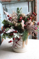 Red Rubin, flowerbox zimowy velvetowy, wys.28cm 