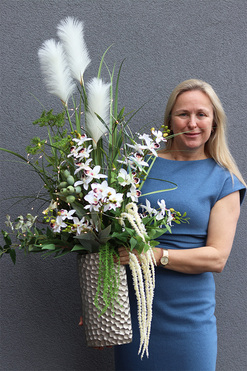 Villano Belladia LED, kompozycja w wysokim wazonie, wys.100cm