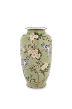 Primavera Verdi, zielony porcelanowy wazon, wym.20x11cm 