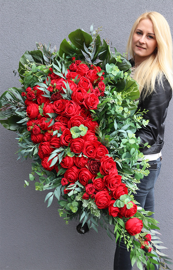 Czerwona Łuna, wiązanka nagrobna, dł.130cm 