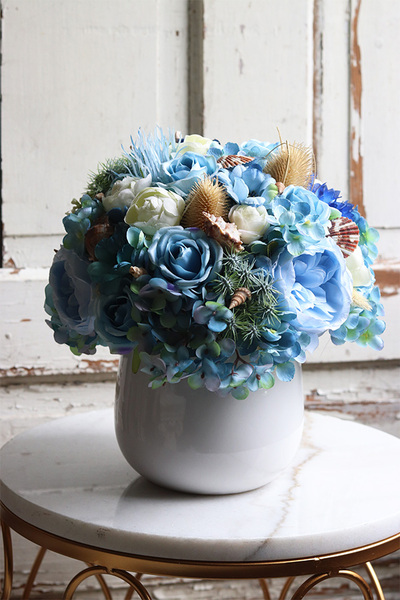 kompozycja marynistyczna z muszlami, Moko Oceania White, wym.29x22cm 