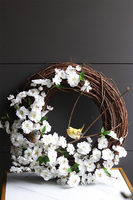 Ptaszek na Jabłoni 2, wiosenny wianek dekoracyjny