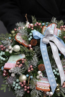 Słodkie Ferie, świąteczny wianek na drzwi