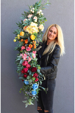 Tęcza, dekoracyjna girlanda kwiatowa, dł.160cm  