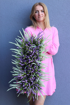 Lechuza Wrzosy 3, kompozycja kwiatowa w wysokiej jakości donicy - skrzynce, wym.60x40x40cm 