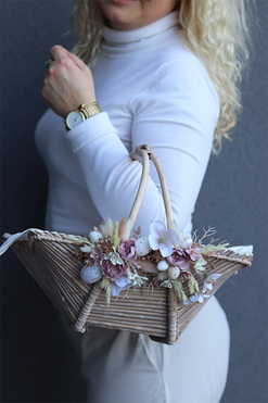 Barnabia Big, dwustronnie dekorowany koszyczek wielkanocny, wys.30cm