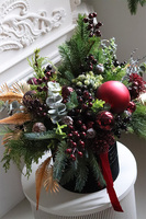 Bordo Lux, flowerbox świąteczny	