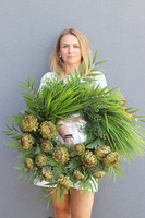 Green Trente, wieniec nagrobny z zieloną dekoracją kwiatową, śr.60cm