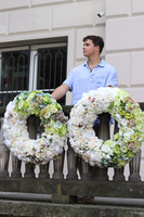 Caryca Katarzyna Green&White 2, bardzo duży wianek sufitowy