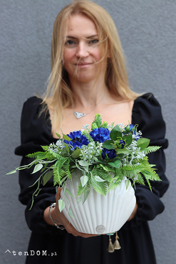 Morska Toń, kompozycja marynistyczna w muszli, wys.22cm 