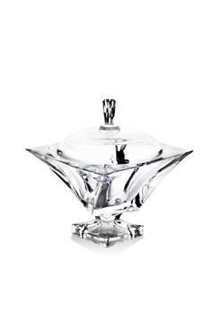 Piazza Crystal, szklana patera z pokrywką, wym.23x24cm