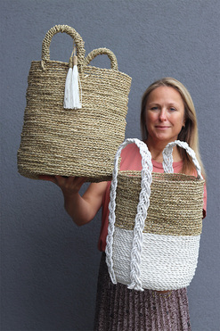 kosze plecione Boho, kpl.2szt