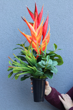 Crowne Helikonia, bukiet nagrobny we wkładzie, dł.67cm
