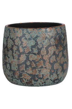 Clementino D, osłonka donica ceramiczna, miedź, wym.15x19cm