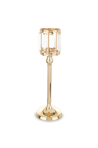 GoldDesign Deco A, złoty szklany świecznik, wym.34x11x11cm