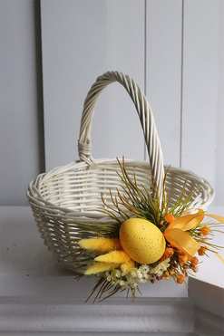 Żółte Jajo, dekorowany koszyczek wielkanocny, wys.23cm