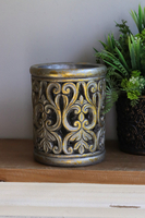 Bird Collection Gold B, ceramiczny ażurowy lampion