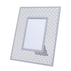 Maroko, metalowa ramka na zdjęcia, szara, wym.24.5x19.5cm