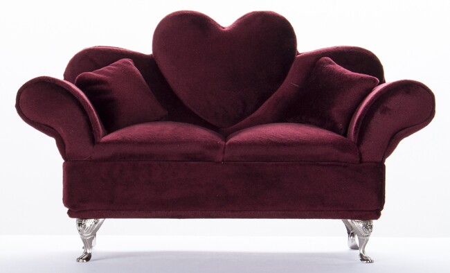 szkatułka / puzderko Florencja Serce Red, wym.15x25x10cm