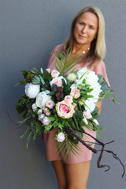 Rosanita, bukiet nagrobny we wkładzie, dł.50cm