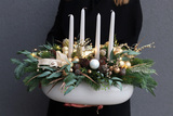 komplet dekoracji świątecznych, Złota Kraina, wianek + stroik  