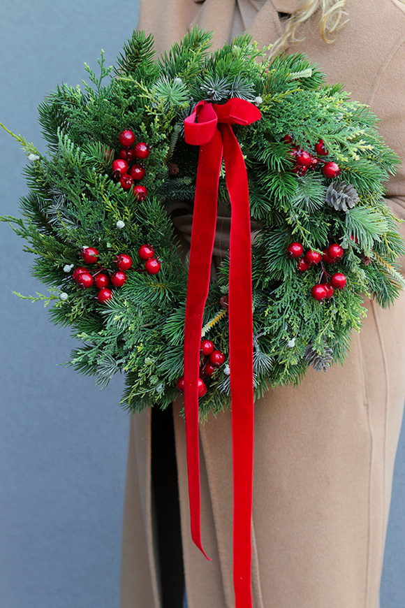 Wigilijna Piosenka, zimowy wianek z jagodami