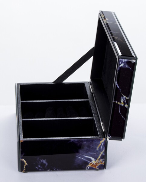 Stone Glamour B, szklane puzderko / szkatułka na drobiazgi, wym.8.5x21.5x14cm