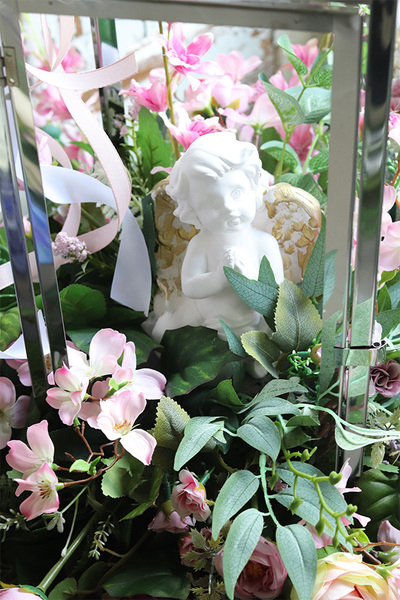 Angelo Garden Gerda, kompozycja nagrobna ze srebrnym lampionem, wys.65cm