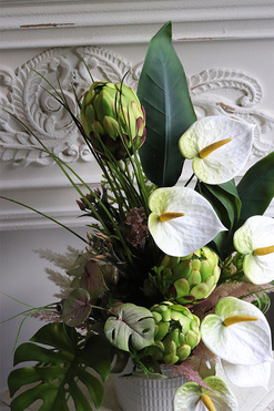 Terene Anturium, kompozycja kwiatowa z proteą, wys.58cm