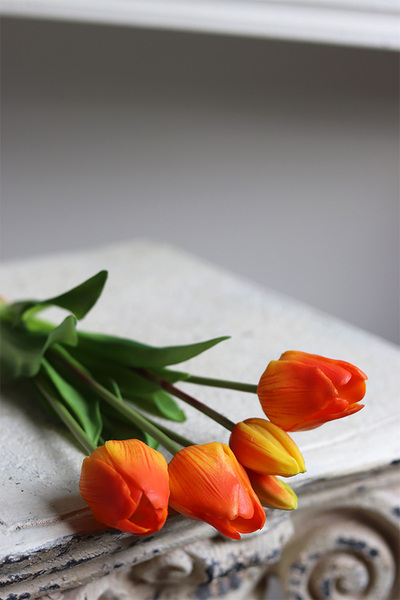 April New, bukiet tulipanów silikonowych Sunset