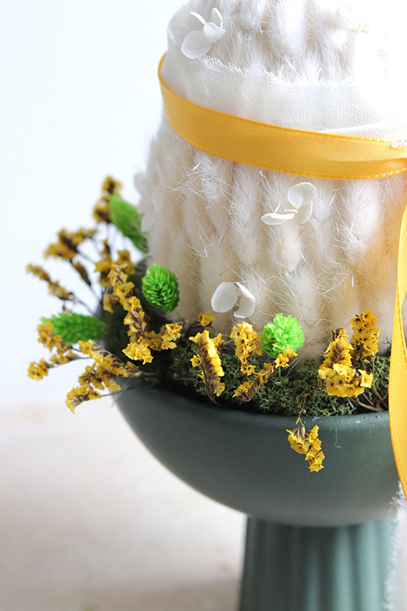 Jajo w Zieleni, stroik wielkanocny z jajkiem