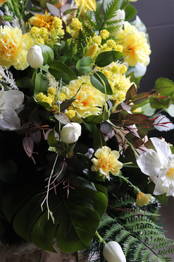 Wiosenne Wspomnienia Yellow, żółta wiązanka nagrobna, dł.87cm