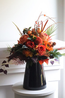 Jesienne Odliczanie, komplet dekoracji nagrobnych, kompozycja w misie + bukiet