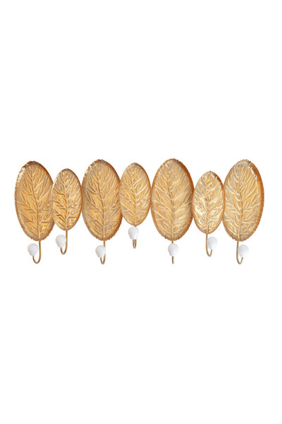 Golden Leaves, stylowy wieszak 7 haczykami