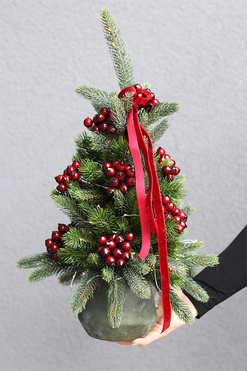 Dekorista, świąteczna choinka z jagodami, wym.43cm