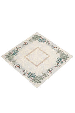 Szaraczki, świąteczny obrus gobelinowy, 98x98cm