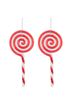 OD RĘKI Lizak Lollypop, świąteczna bombka plastikowa, kpl.2szt, dł.13cm
